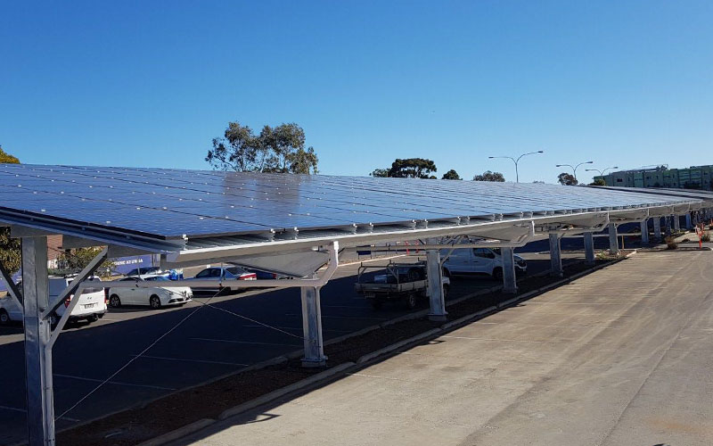 Carport solar power plant